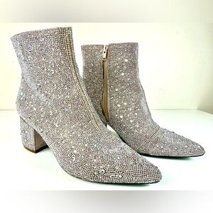 Betsey Johnson Kyla Rhinestone Booties 8.5 Women